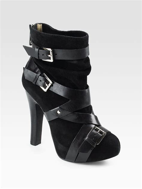 michael kors black shoe boots|Michael Kors black suede boots.